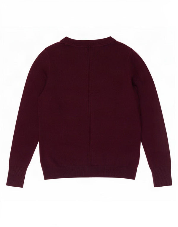 Fat Face Dame Cardigan Sweater UK 12 Medium Burgundy Polyester