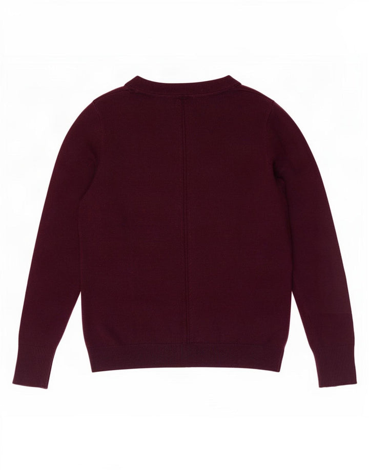 Fat Face Dame Cardigan Sweater UK 12 Medium Burgundy Polyester