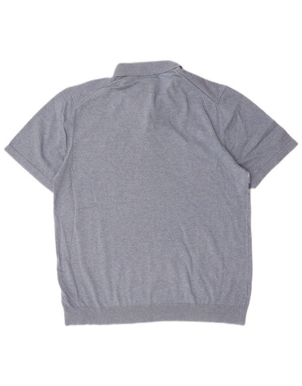 Marks & Spencer Herre Polo Neck trøje Sweater Large Blue Colourblock