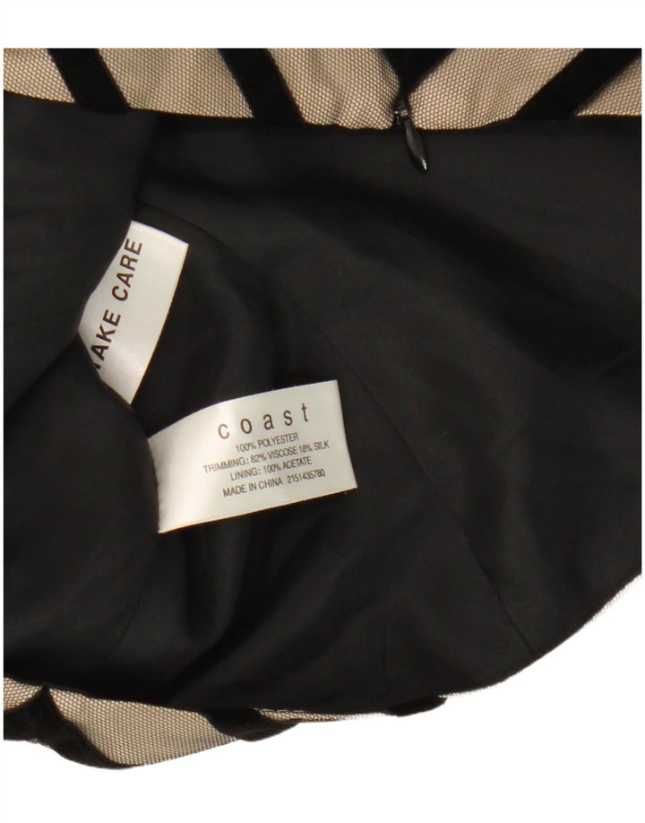 Coast Womens ærmeløs Crop Top UK 12 Medium Beige Chevron Polyester