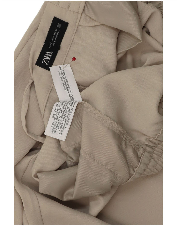 Zara Dame tilspidsede Casual Bukser Små W26 L25 Grå Polyester