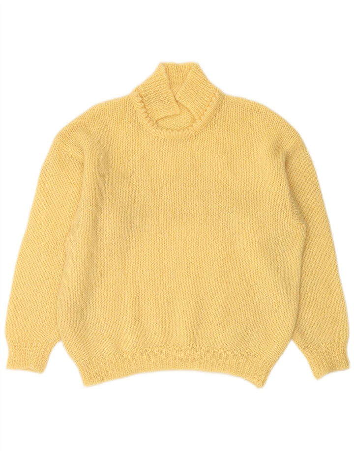 VINTAGE Womens Turtle Neck Jumper Sweater UK 16 Large Yellow