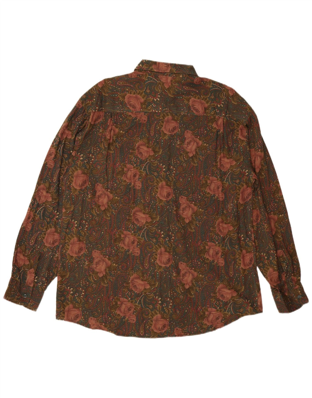 VINTAGE herreskjorte XL flerfarvet floral Rayon