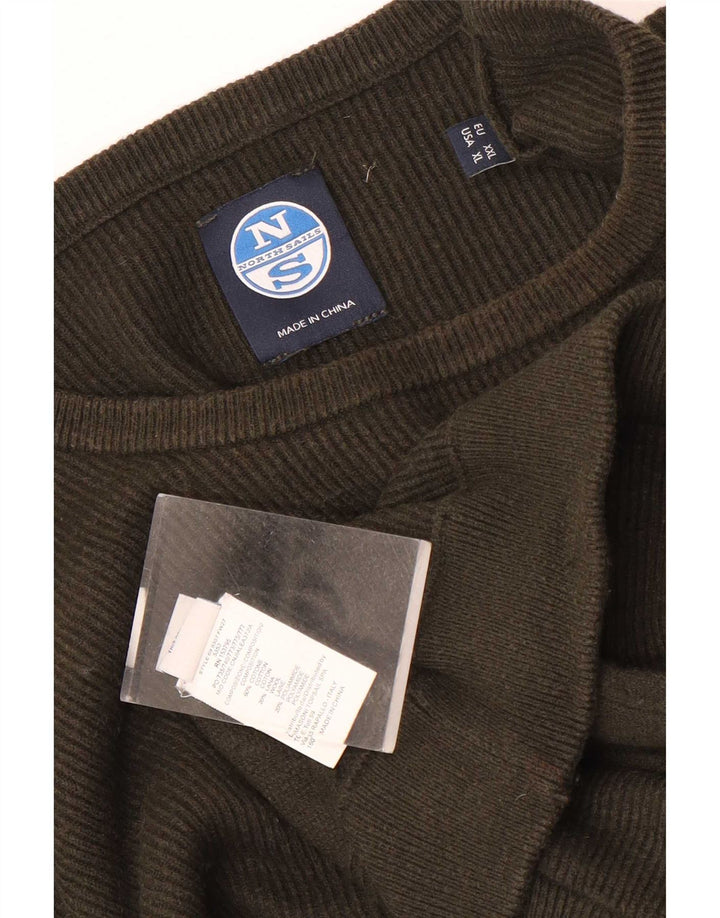 North Sails Herre Crew Neck Jumper Sweater XL Khaki Bomuld