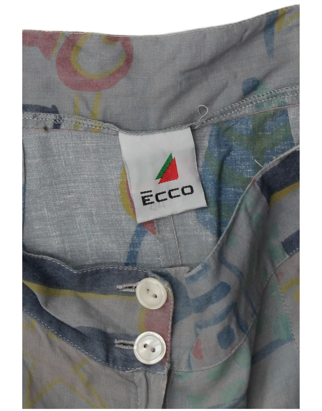 Ecco Kvinders Højtaljede Cullotes Casual Shorts W30 Medium Blue Geometric