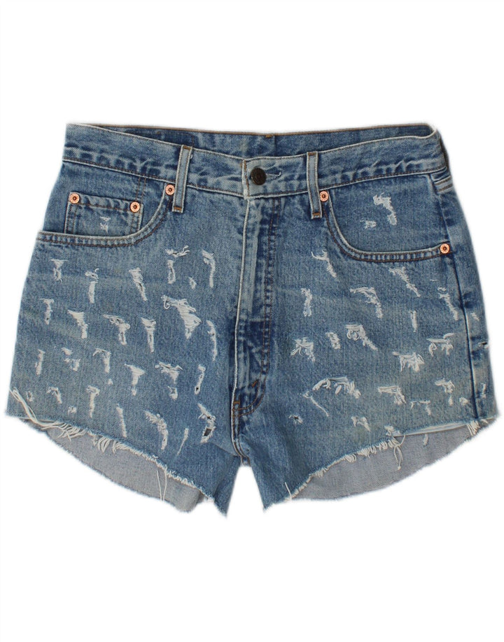 LEVI'S Womens 501 Distressed Denim Shorts W32 Large  Blue Vintage Levi's and Second-Hand Levi's from Messina Hembry 
