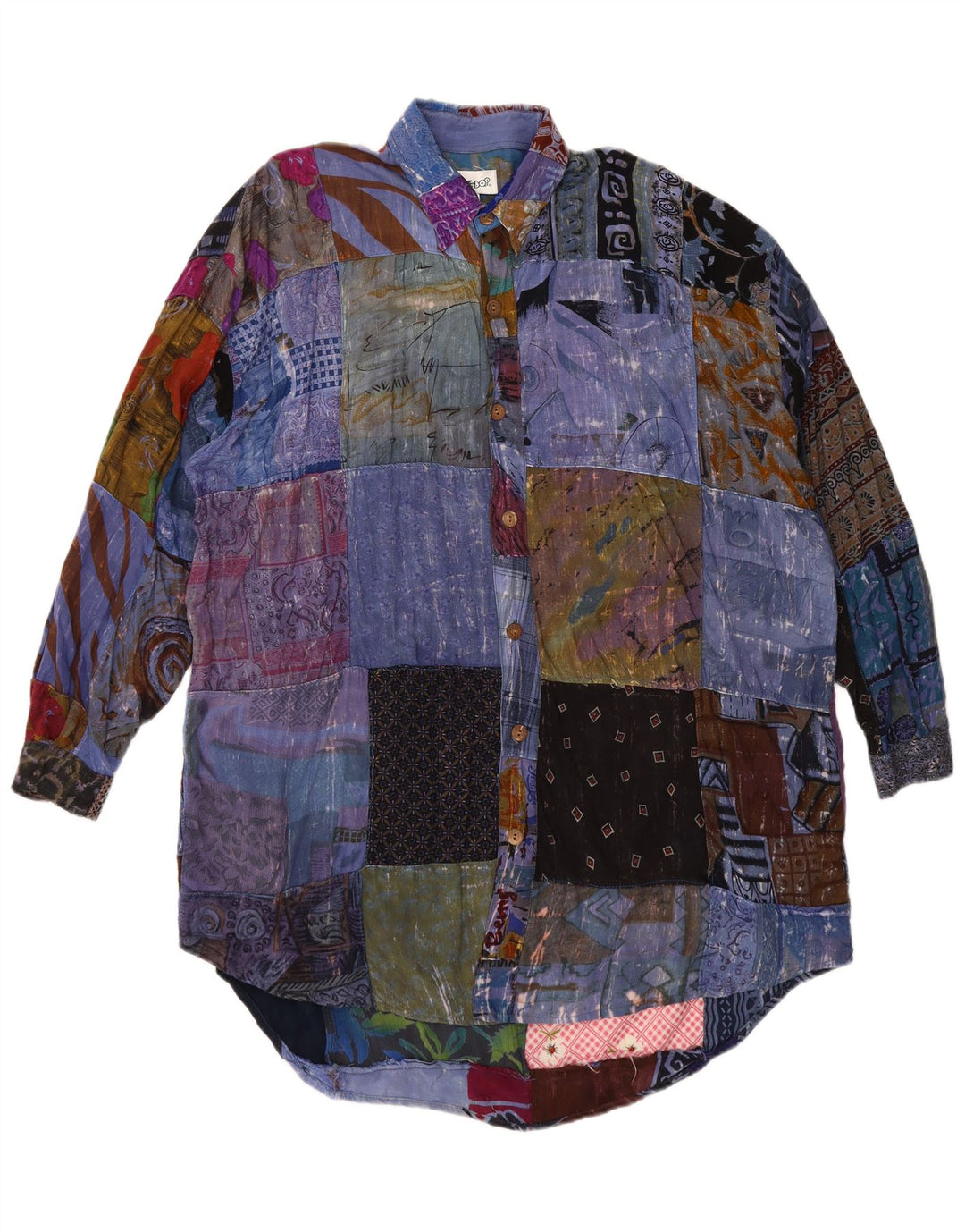 We Be Bop Kvinder Oversized Skjortekjole UK 18 XL Flerfarvet Patchwork