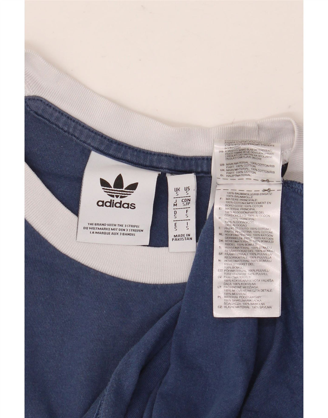ADIDAS Herre T-Shirt Top Lille Blå Bomuld