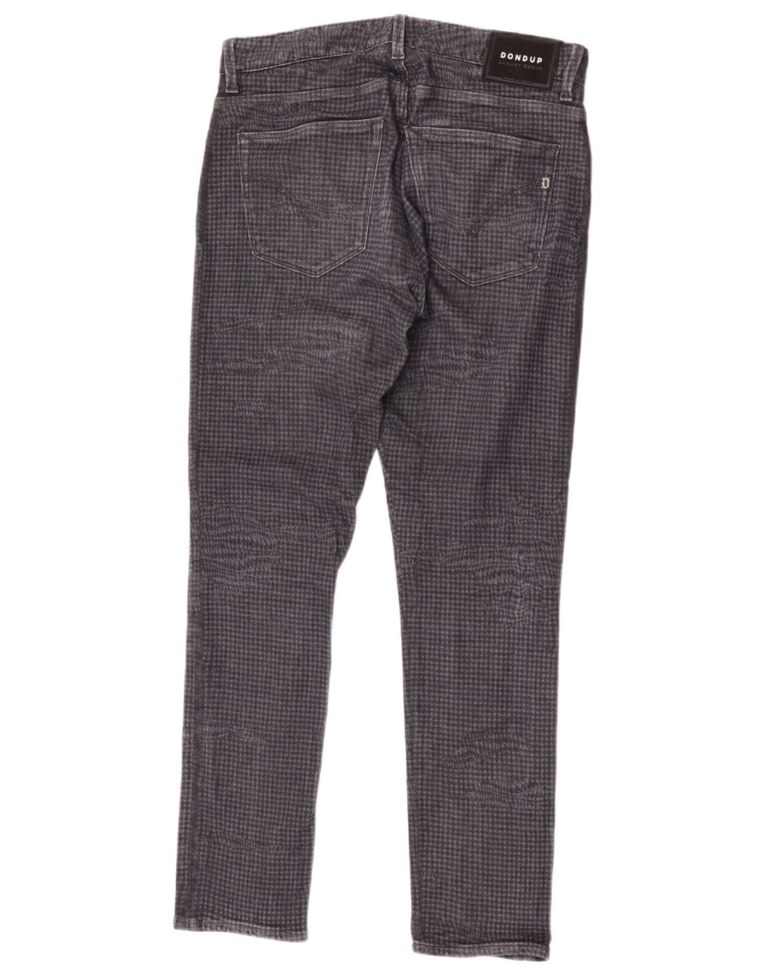 Dondup Herre Slim Jeans W32 L30 Grå Houndstooth Bomuld