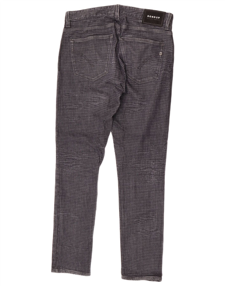 Dondup Herre Slim Jeans W32 L30 Grå Houndstooth Bomuld