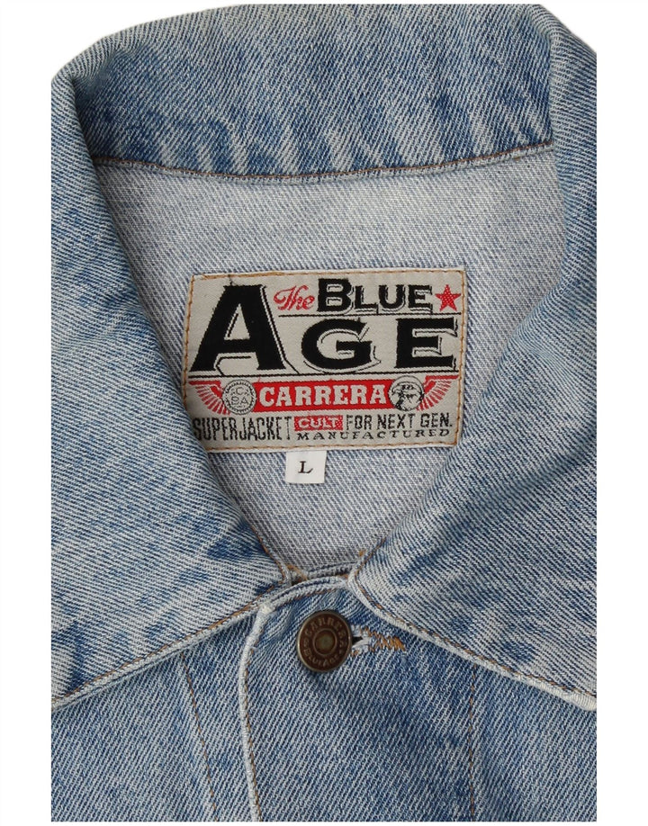 Carrera Herre denimjakke UK 40 Stor Blå Bomuld