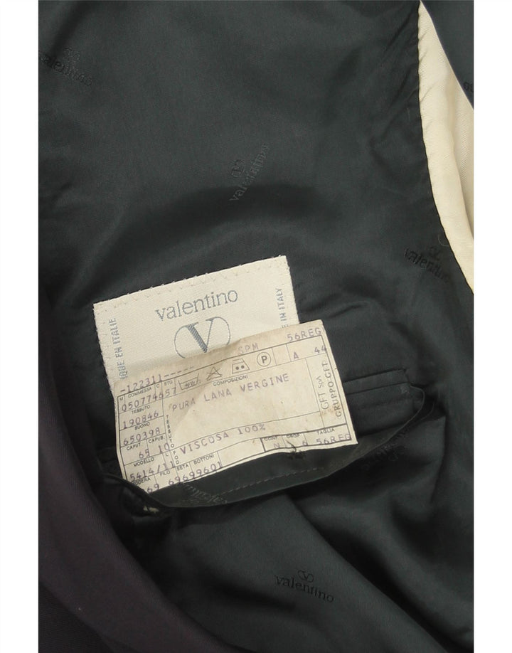 Valentino Herre 2-knaps blazerjakke IT 56 3XL Marineblå Virgin Wool