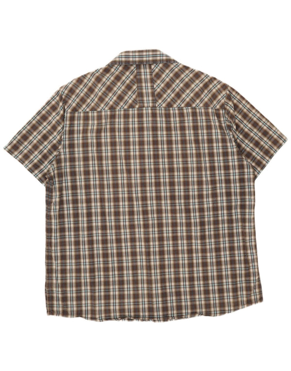 Rip Curl Mens Short Sleeve Shirt 2XL Brown Check Cotton