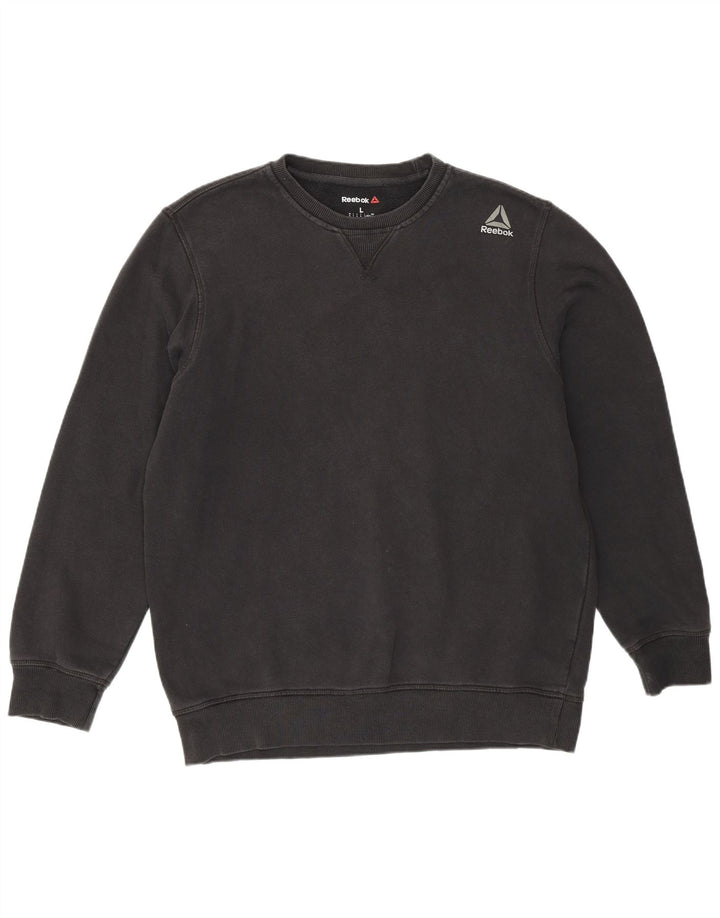 Reebok Sweatshirt til mænd, stor sort bomuld