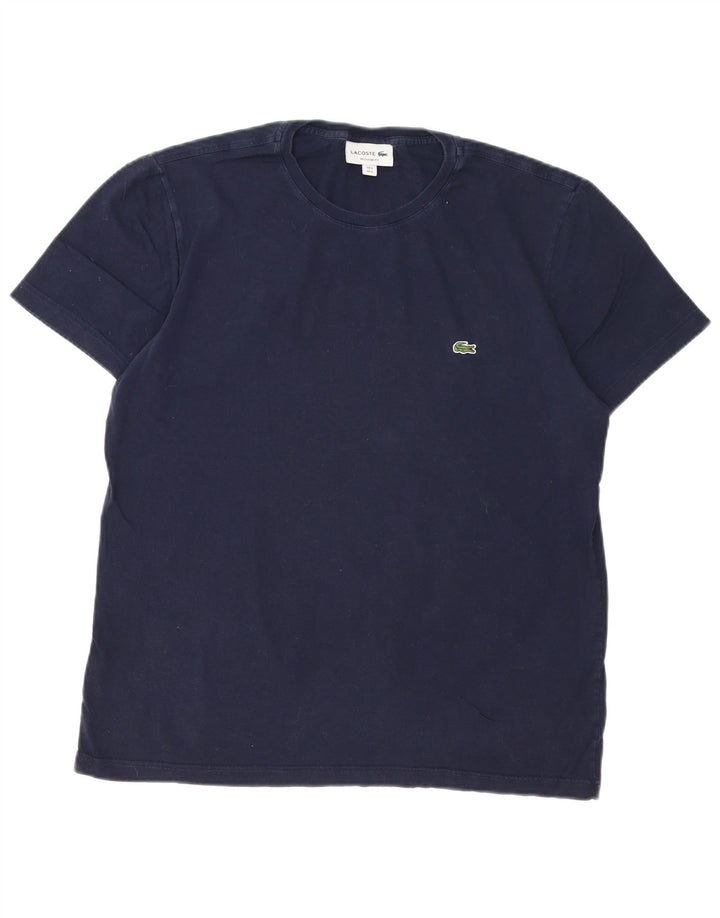Lacoste Herre Regular Fit T-Shirt Top Størrelse 5 Stor Marineblå Bomuld