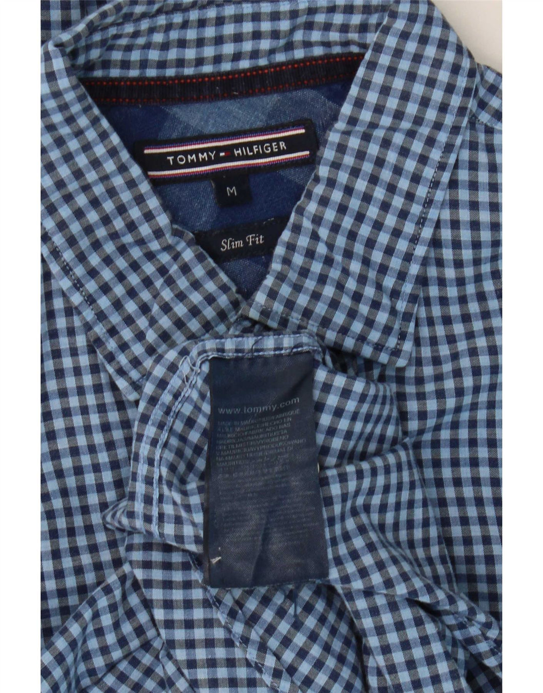 Tommy Hilfiger Herre Slim Fit skjorte Medium Blue Gingham Cotton
