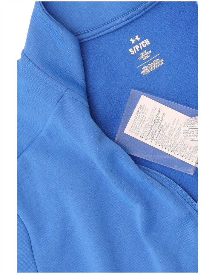 Under Armour Herre Zip Neck Sweatshirt Jumper lille blå polyester