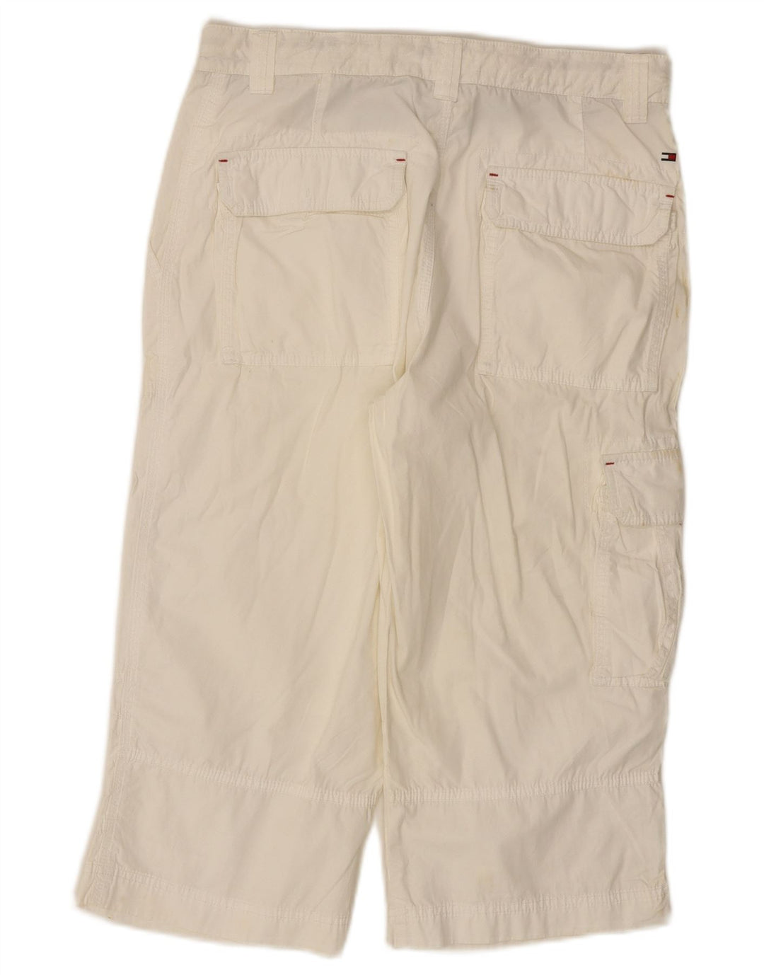 TOMMY HILFIGER Womens Cargo Capri Trousers W32 L19 White Cotton