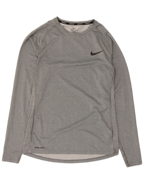 Nike Herre Dri Fit Top Langærmet XL Grå Polyester
