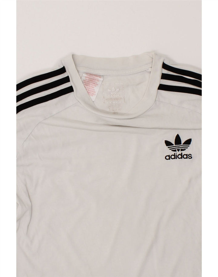 ADIDAS Womens T-Shirt Top UK 12 Medium White Cotton Vintage Adidas and Second-Hand Adidas from Messina Hembry 