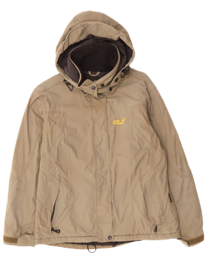 JACK WOLFSKIN Dame vindjakke UK 12 Medium Beige Colourblock