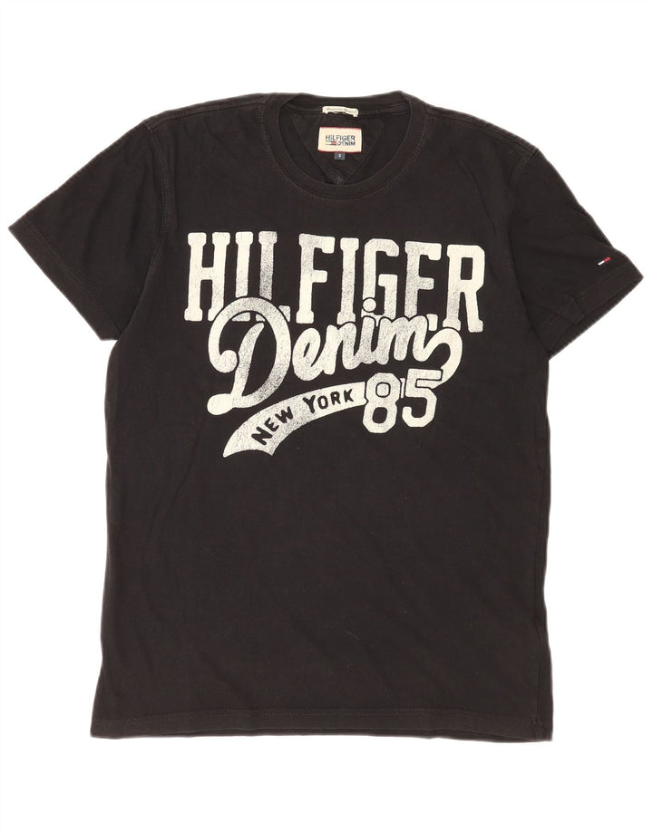 Tommy Hilfiger Herre grafisk T-shirt Top Lille sort bomuld
