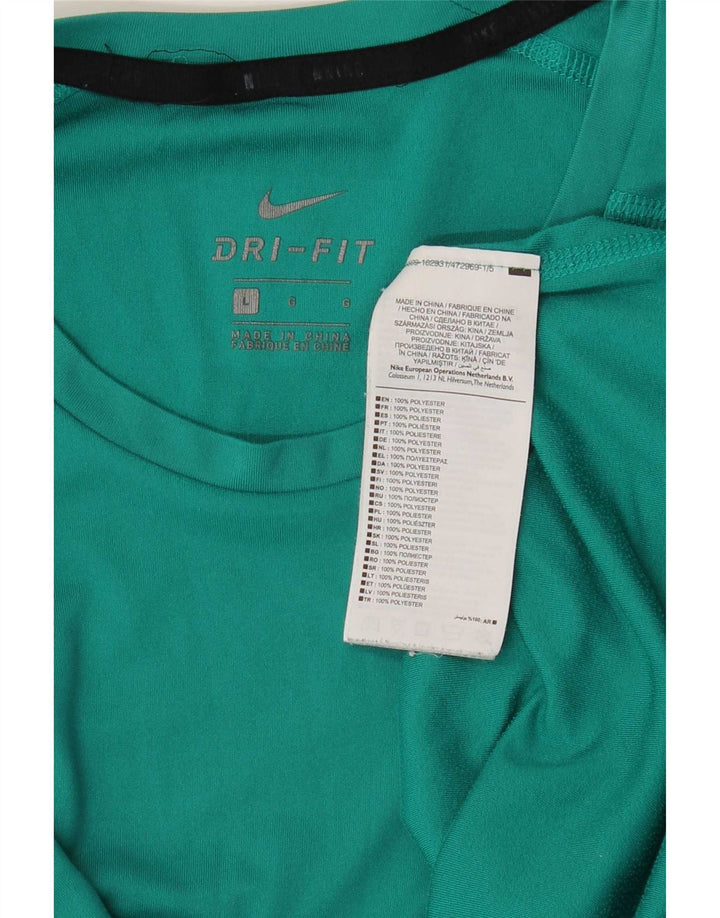 Nike Herre Dri Fit T-Shirt Top Stor Grøn Polyester