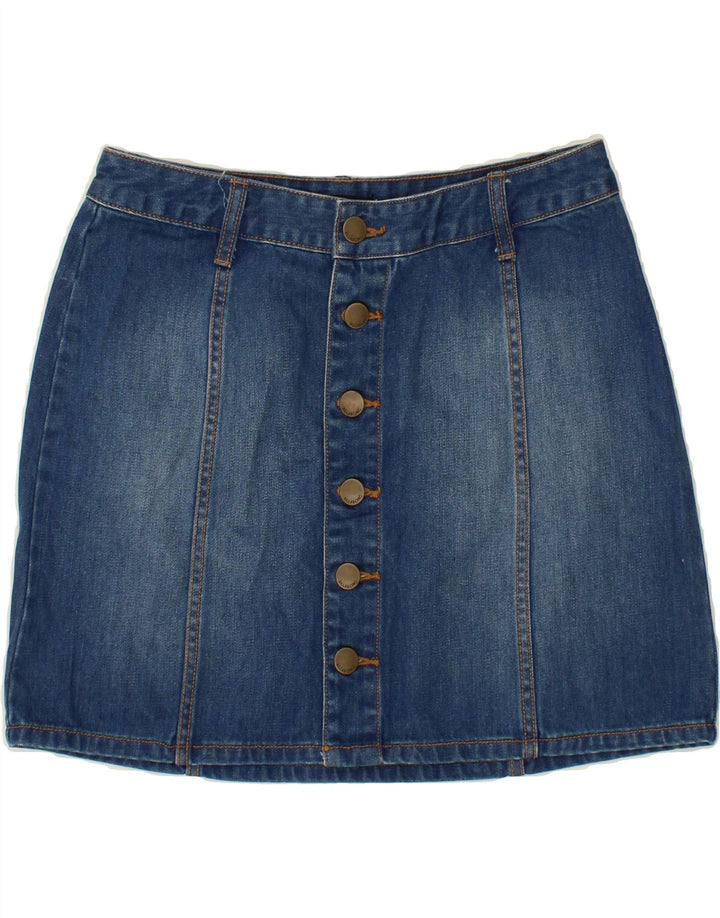 BILLABONG Womens Denim Skirt UK 12 Medium W28 Blue Cotton Vintage Billabong and Second-Hand Billabong from Messina Hembry 