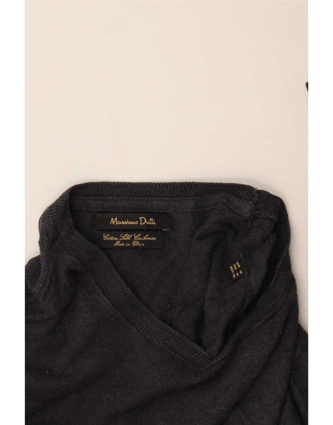 Massimo Dutti dame sweater med rund hals, medium marineblå bomuld