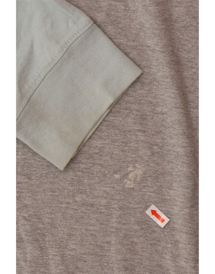 Fat Face Herre Top Langærmet Medium Grey Colourblock Bomuld