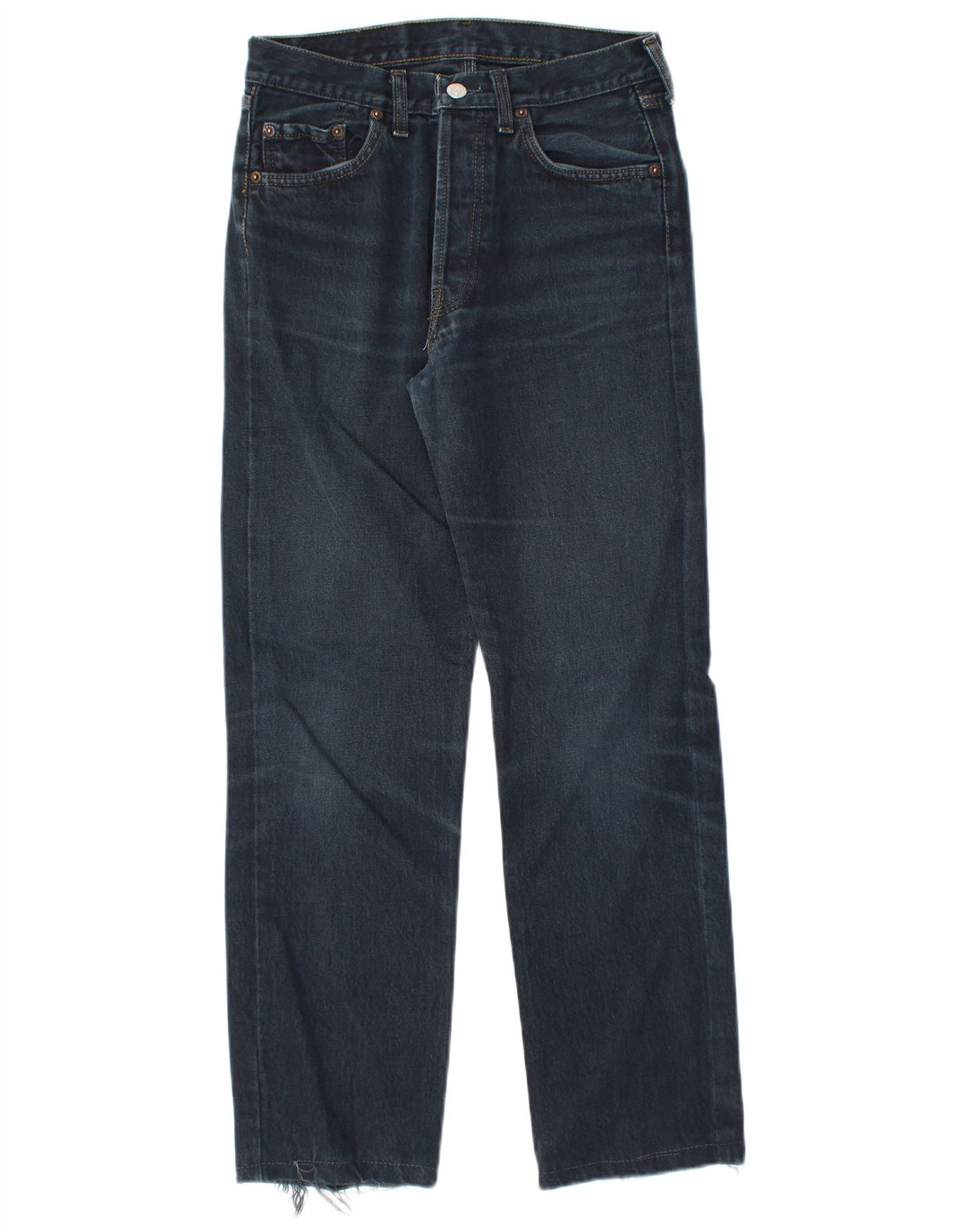 Levi's Dame 501 Straight Jeans W29 L28 Marineblå Bomuld