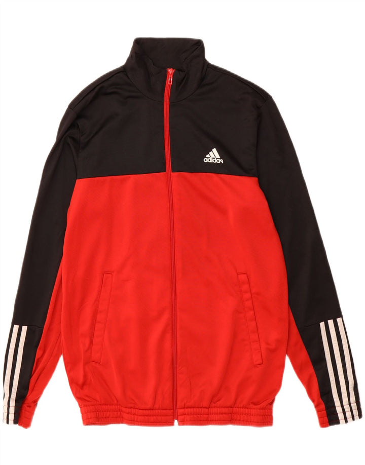 ADIDAS Mens Graphic Tracksuit Top Jacket Size 40/42 Medium Red Colourblock Vintage Adidas and Second-Hand Adidas from Messina Hembry 