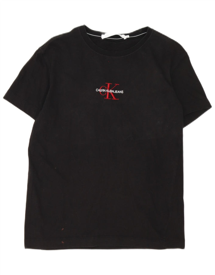 Calvin Klein Jeans Herre grafisk T-shirt Top Medium Sort Bomuld