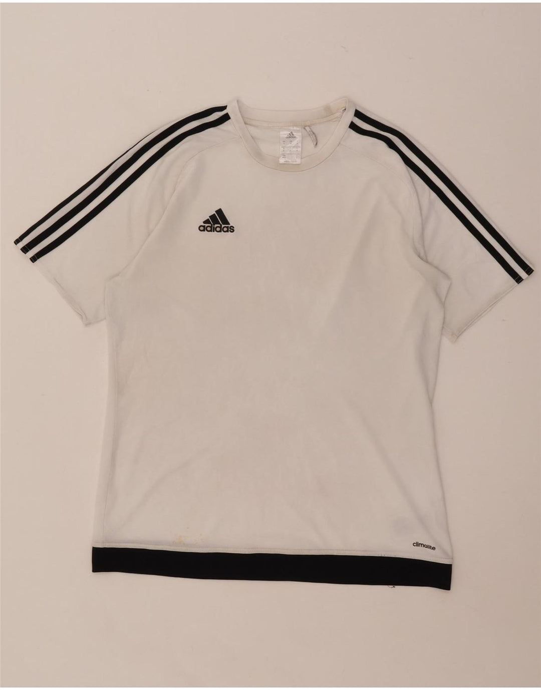 Adidas Herre Climalite T-Shirt Top Medium White Colourblock Polyester