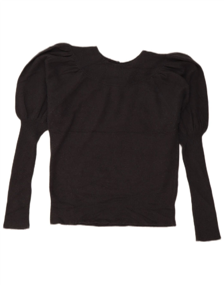 French Connection Dame Boat Neck Jumper Sweater UK 14 Large Grey Angora