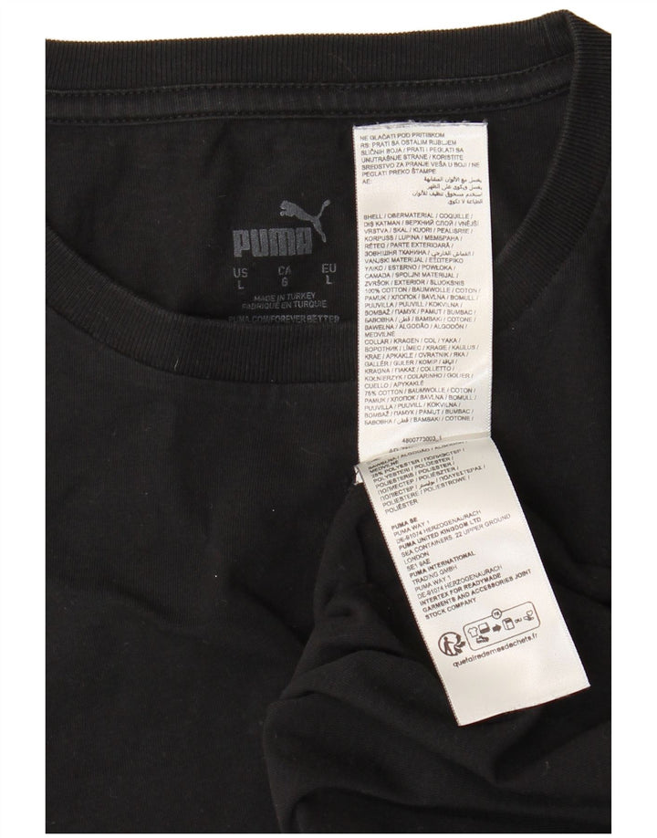 Puma Herre T-Shirt Top Stor Sort Bomuld