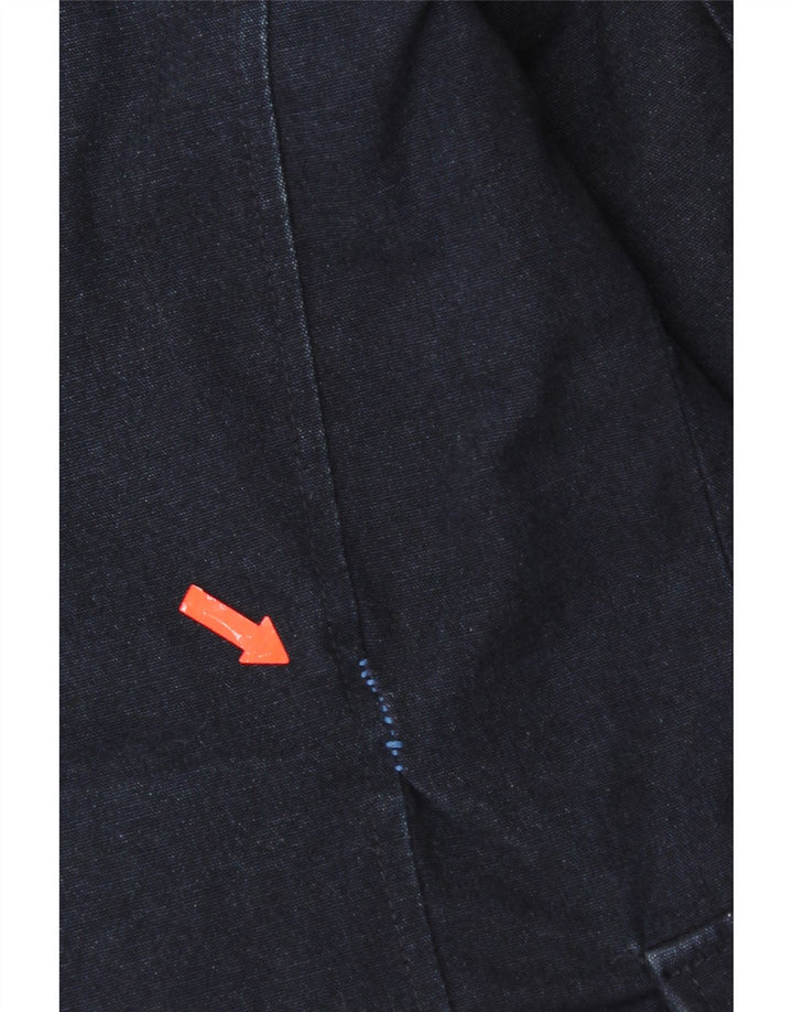 Zara Herre Pea Coat UK 36 Small Navy Blue Cotton