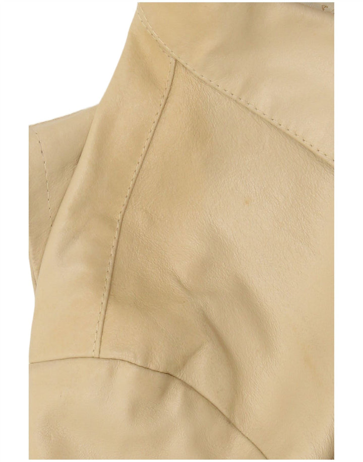 Bayside Herre Læderjakke UK 40 Stor Beige Læder