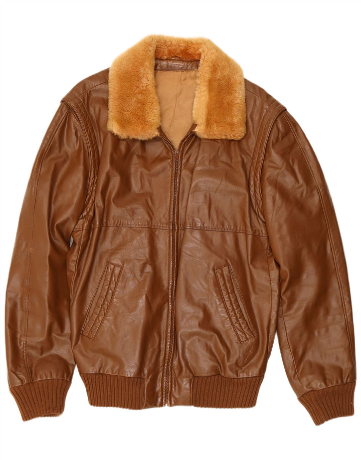 Vintage herre læderjakke IT 54 XL Brun