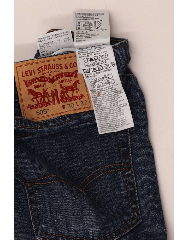 Levi's Herre 505 lige jeans W30 L32 blå bomuld