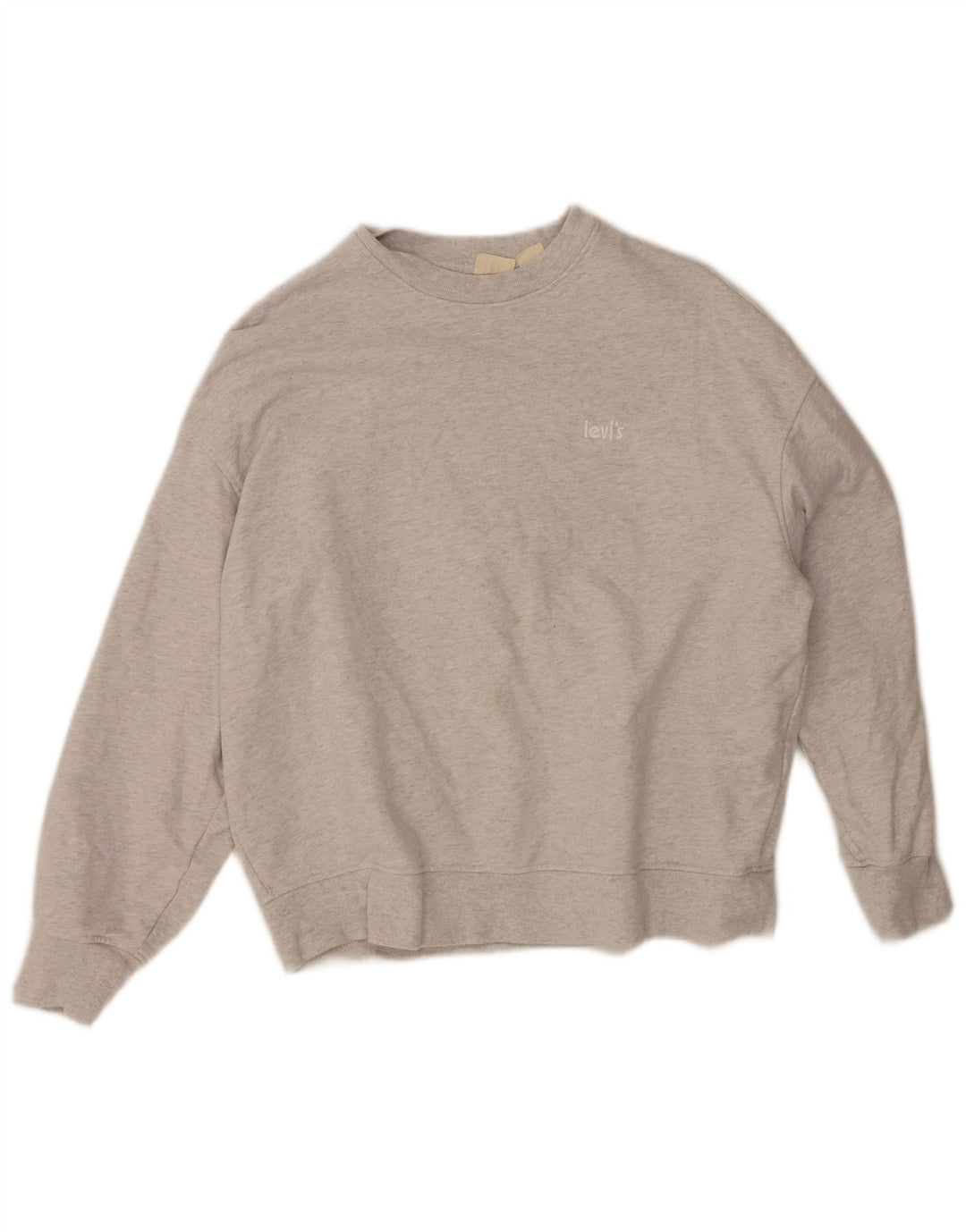LEVI'S Womens Oversized Sweatshirt Jumper UK 6 XS Grey Flecked