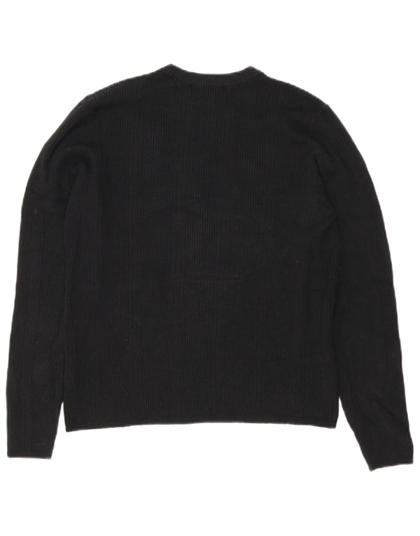 Marks & Spencer Dame sweater med rund hals DK 14 Stor sort viskose