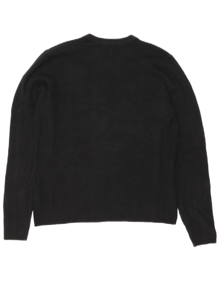 Marks & Spencer Dame sweater med rund hals DK 14 Stor sort viskose
