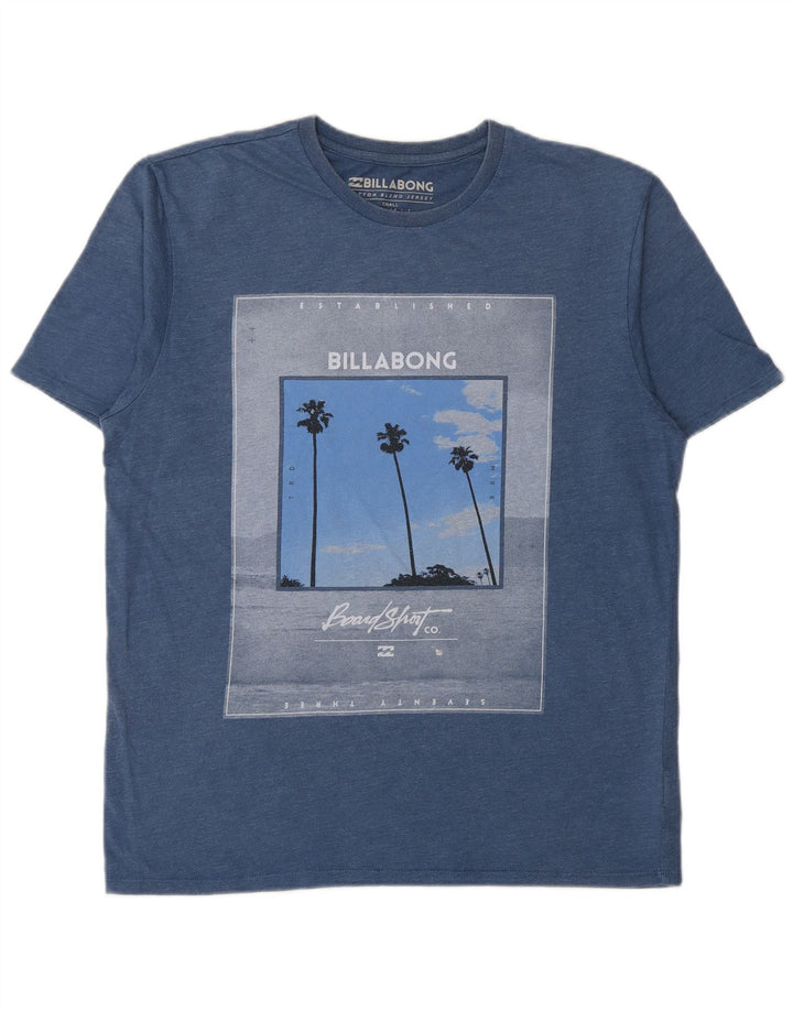 Billabong Herre Regular Fit Grafisk T-Shirt Top Lille Blå Bomuld