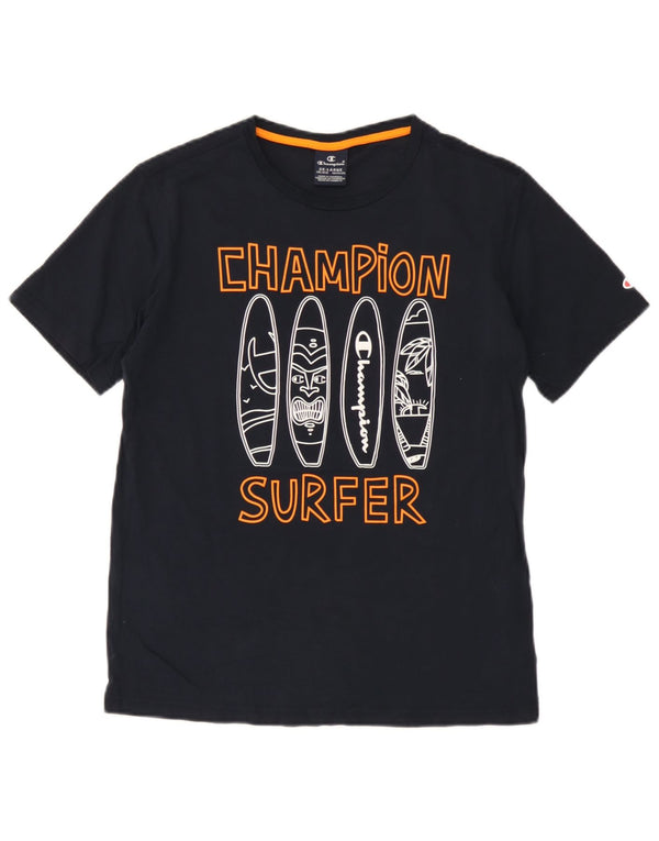 Champion drenge grafisk T-shirt top 15-16 år 2XL marineblå bomuld
