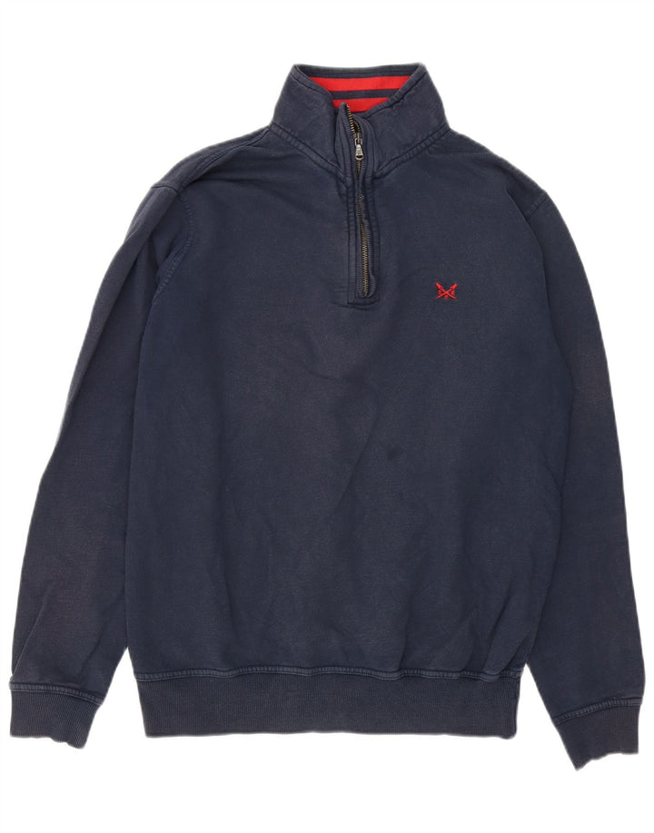 Besætningstøj Herre Zip Neck Sweatshirt Jumper Medium Navyblå Bomuld