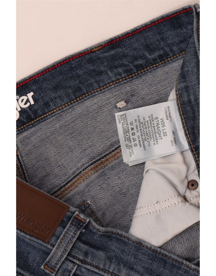 Wrangler Straight Jeans til mænd W35 L32 blå bomuld