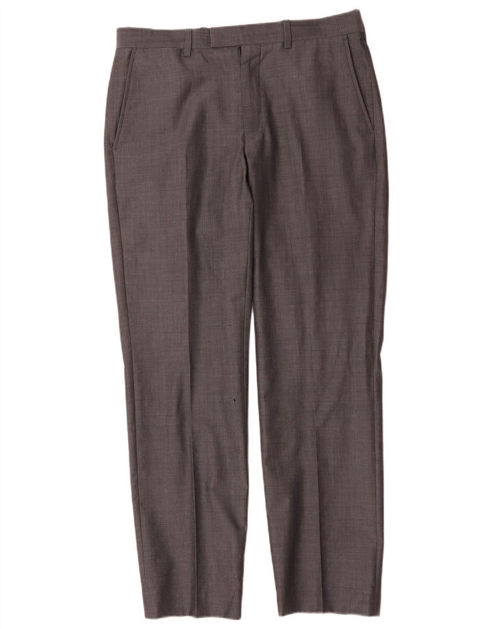 Marks & Spencer Herre Autograph Straight Suit Bukser W32 L31 Grå Uld