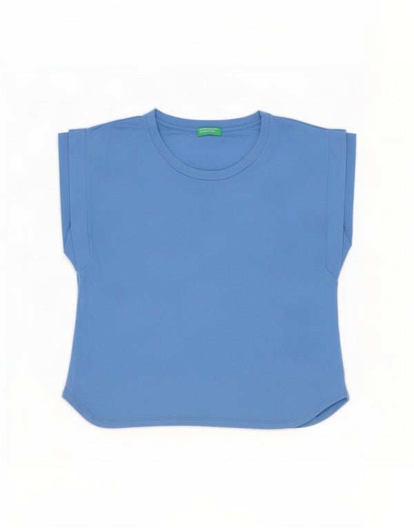 Benetton Damevest Top UK 18 XL Blå Bomuld
