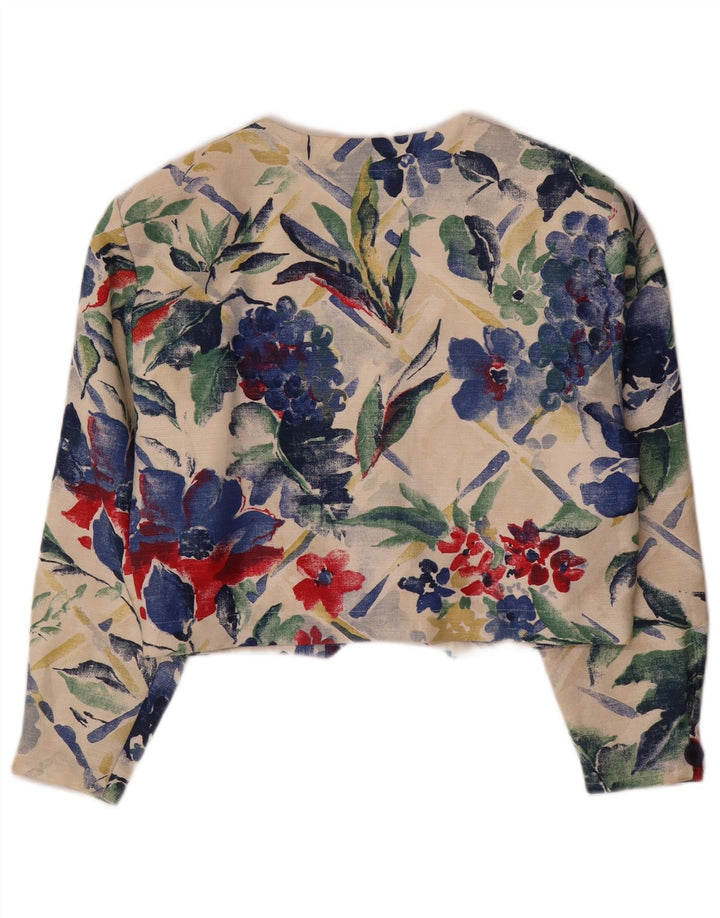 BONITA Womens Crop 4-knaps blazerjakke UK 10 Small Multicolored Floral